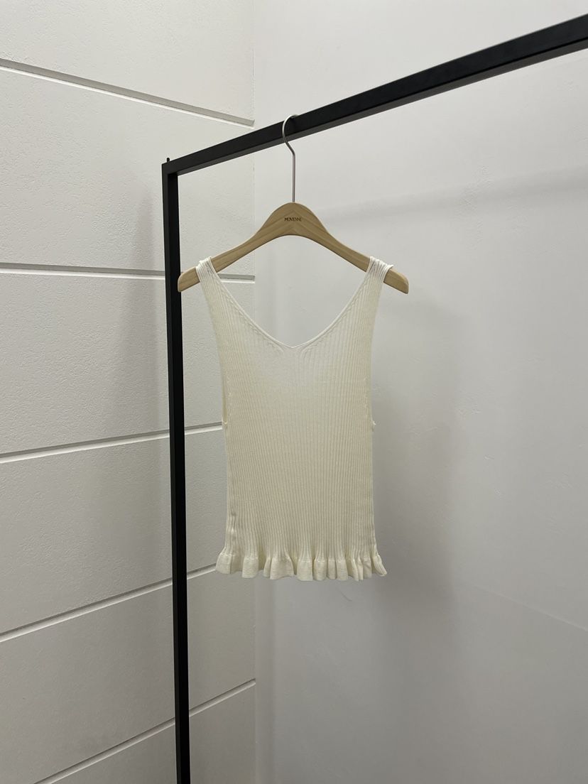 MOVENNE韓國東大門直郵女士新款職業熱賣吊帶背心褶邊針織MOVENNE吊帶/背心