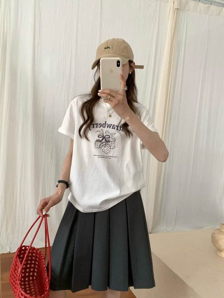 STAY HERE韓國東大門代購女裝新款休閑職業26春夏人氣T恤STAY HERET恤