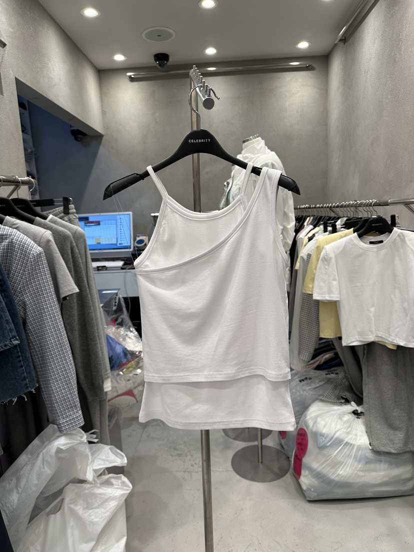 CELEBRITY-A韓國東大門直郵女士新品26春夏吊帶背心假兩件雙層CELEBRITY-A吊帶/背心