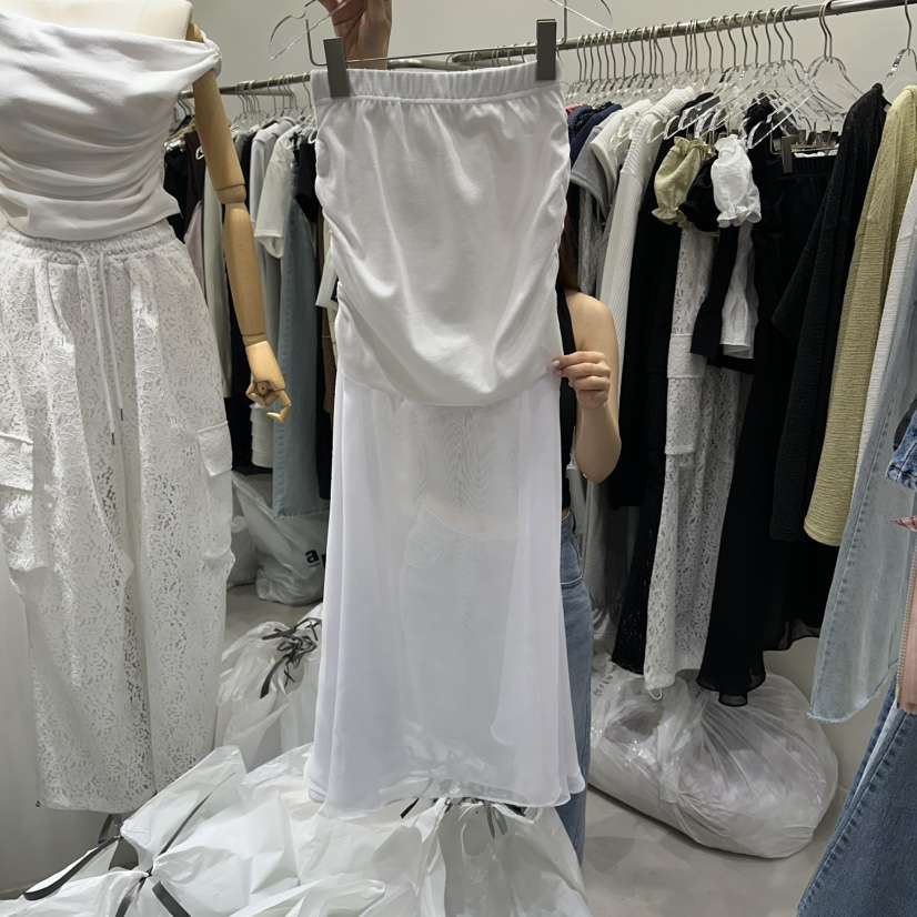 BAIE.38韓國直郵女士新款職業推薦26春夏人氣長裙雪紡褶皺BAIE.38長裙