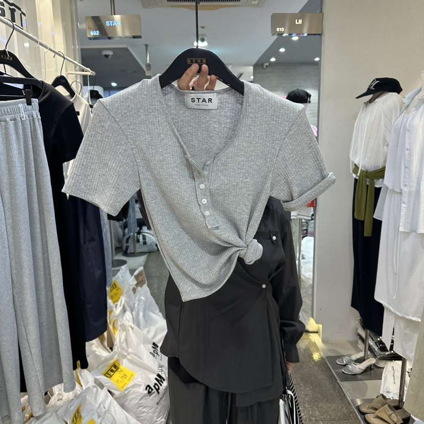 STAR-L韓國直郵女士新品人氣26春夏職業時尚休閑熱賣T恤STAR-LT恤