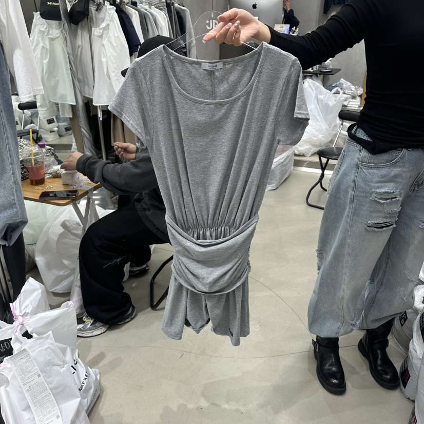 JUDYQUE韓國代購女士新品時尚26春夏熱賣休閑職業連衣裙褶皺JUDYQUE連衣裙