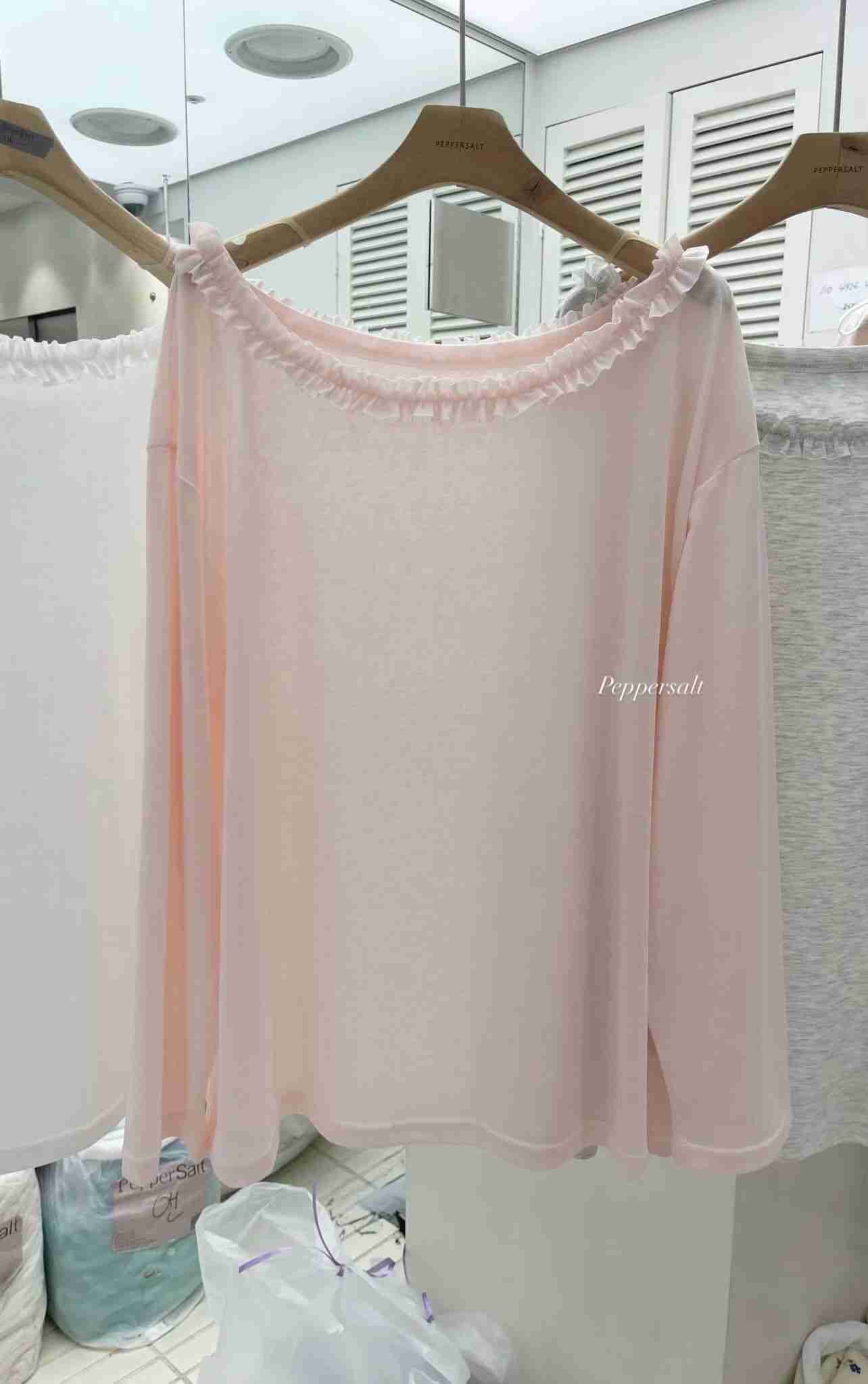 PEPPER 페페韓國直郵女士新品時尚推薦職業休閑26春夏長袖T恤PEPPER-SEOUL長袖T恤