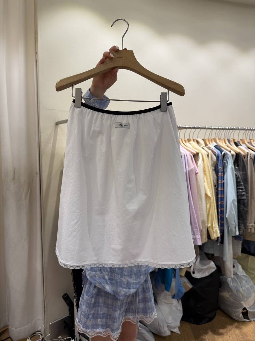 AUVERFIT韓國直郵實拍女士新款26春夏半身裙中短裙棉質褶皺AUVERFIT半身裙/中短裙