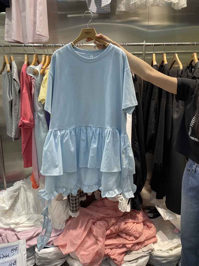 MENDL S韓國直郵女裝新款人氣推薦休閑襯衫蕾絲衫不對稱MENDL S襯衫/蕾絲衫