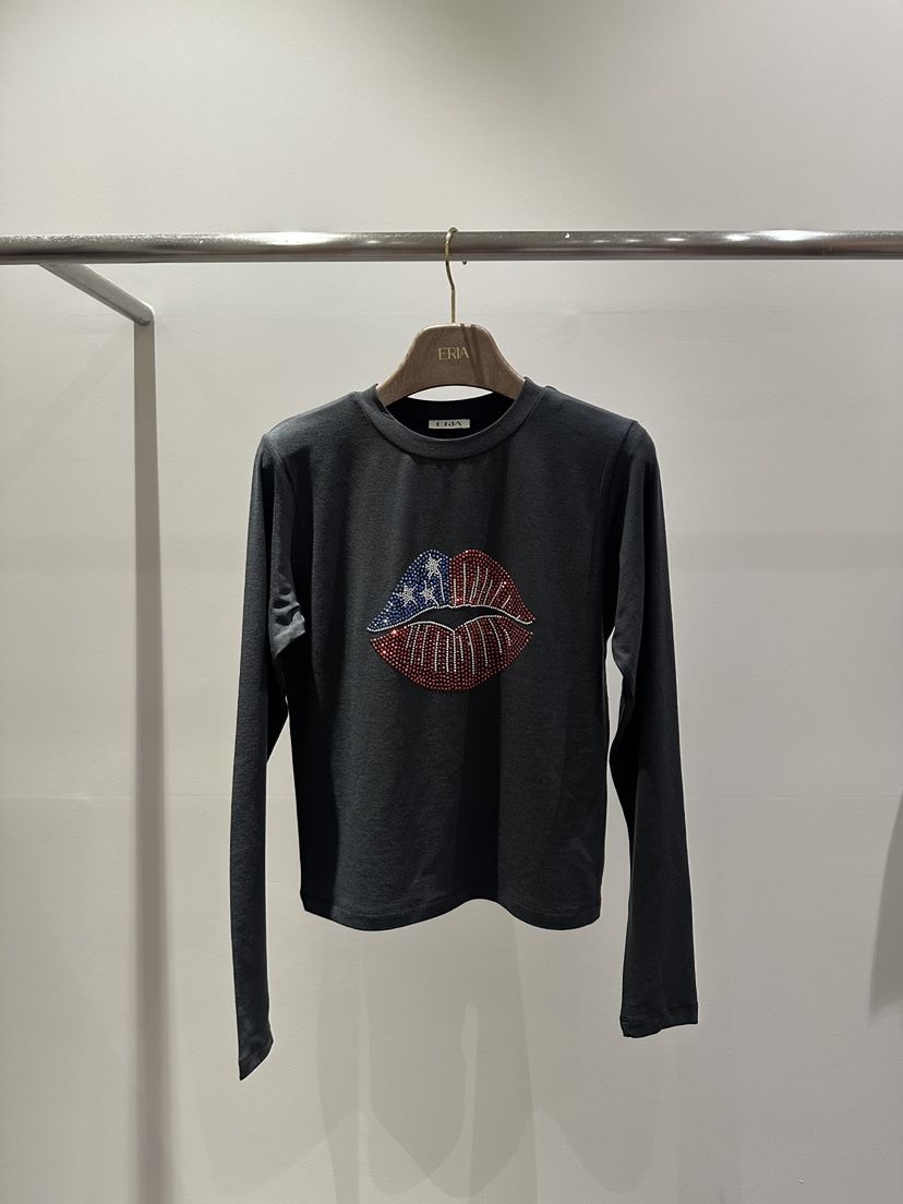 HUE/ERIA韓國直郵女士新品休閑熱賣時尚人氣26春夏長袖T恤HUE/ERIA長袖T恤