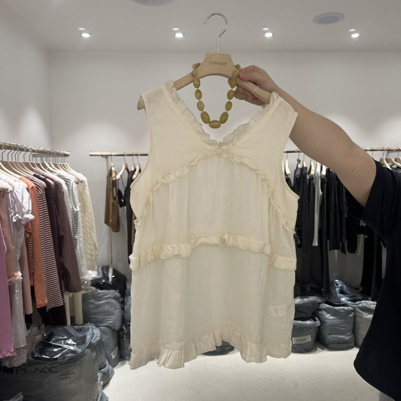 CONNAUGHT/DAILYJUD韓國直郵實拍女裝新品26春夏吊帶背心亞麻CONNAUGHT/DAILYJUD吊帶/背心