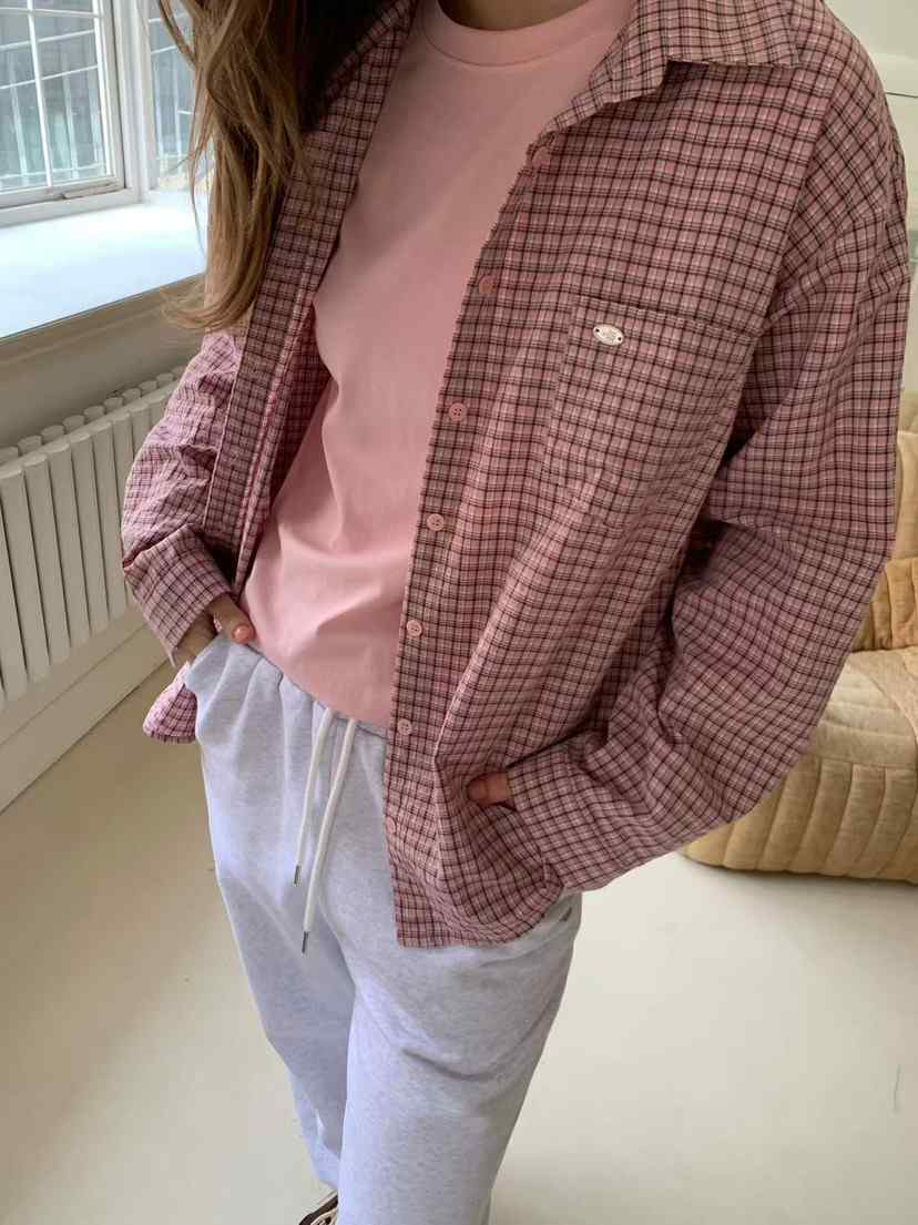 J CRANE-A韓國直郵女士新款職業熱賣時尚襯衫蕾絲衫格子J CRANE襯衫/蕾絲衫