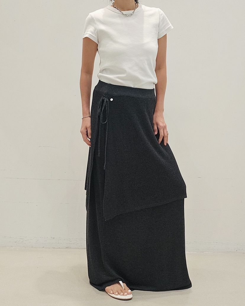 NEOUL韓國直郵女裝新款時尚熱賣人氣26春夏休閑職業長裙披肩NEOUL/ahin雙領標簽長裙