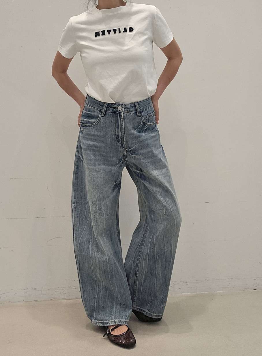 NEOUL韓國東大門代購女士新款26春夏休閑人氣推薦時尚牛仔褲NEOUL/ahin雙領標簽牛仔褲