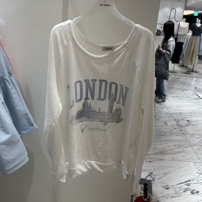 LOW MOMENT韓國代購女士新款職業休閑26春夏長袖T恤寬松LOW MOMENT長袖T恤