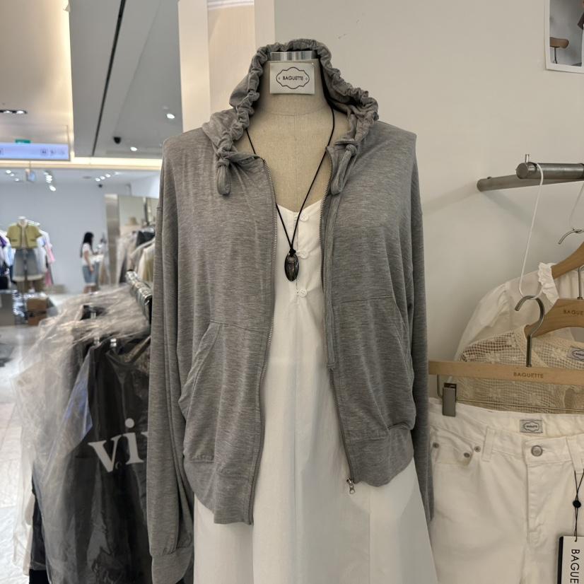 BAGUETTE-P韓國東大門直郵女士新品熱賣夾克拉鏈連帽衫不含內搭天絲BAGUETTE-P夾克