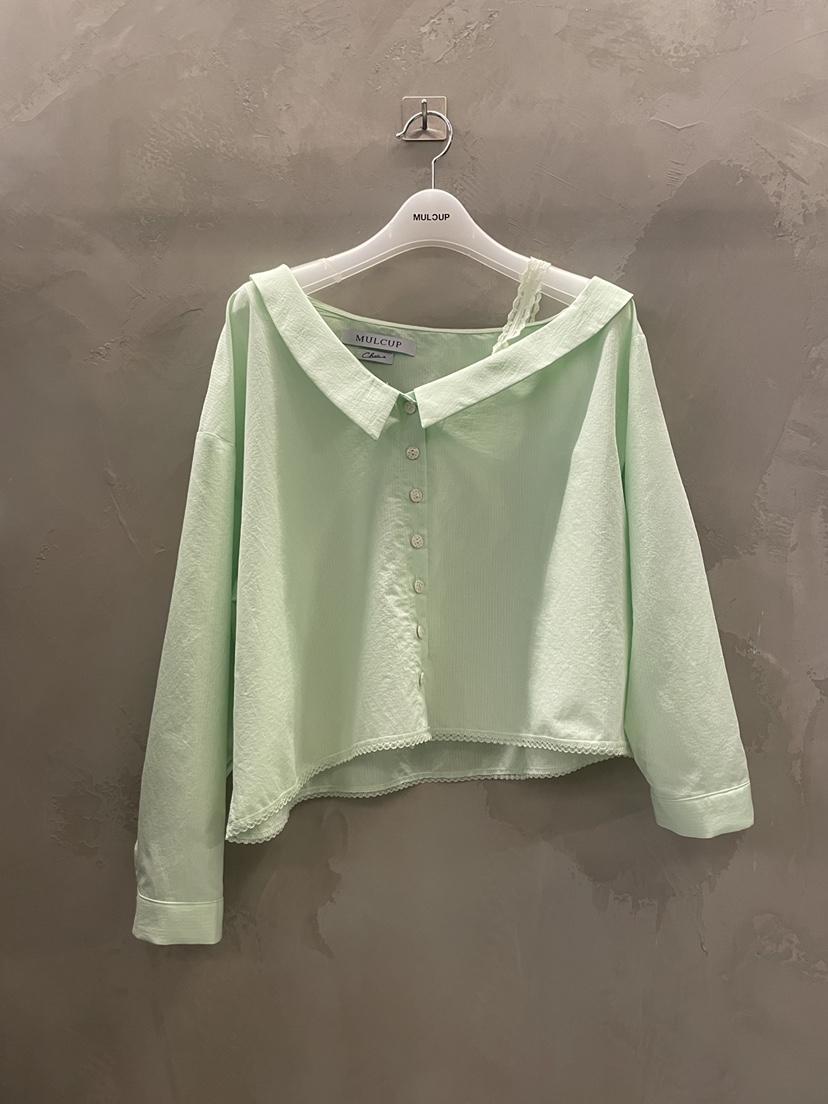 MULCUP韓國東大門代購女士新款26春夏職業推薦襯衫蕾絲衫MULCUP襯衫/蕾絲衫