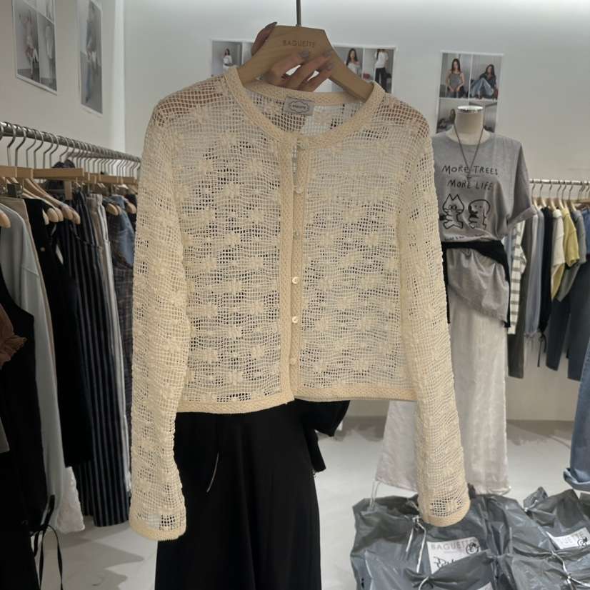 BAGUETTE-P韓國直郵實拍女裝新品熱賣襯衫蕾絲衫不含內搭開衫BAGUETTE-P襯衫/蕾絲衫