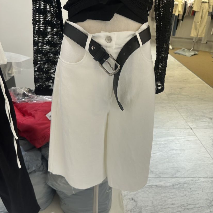 BAGUETTE-P韓國直郵女裝新品26春夏時尚短褲不含腰帶亞麻BAGUETTE-P短褲