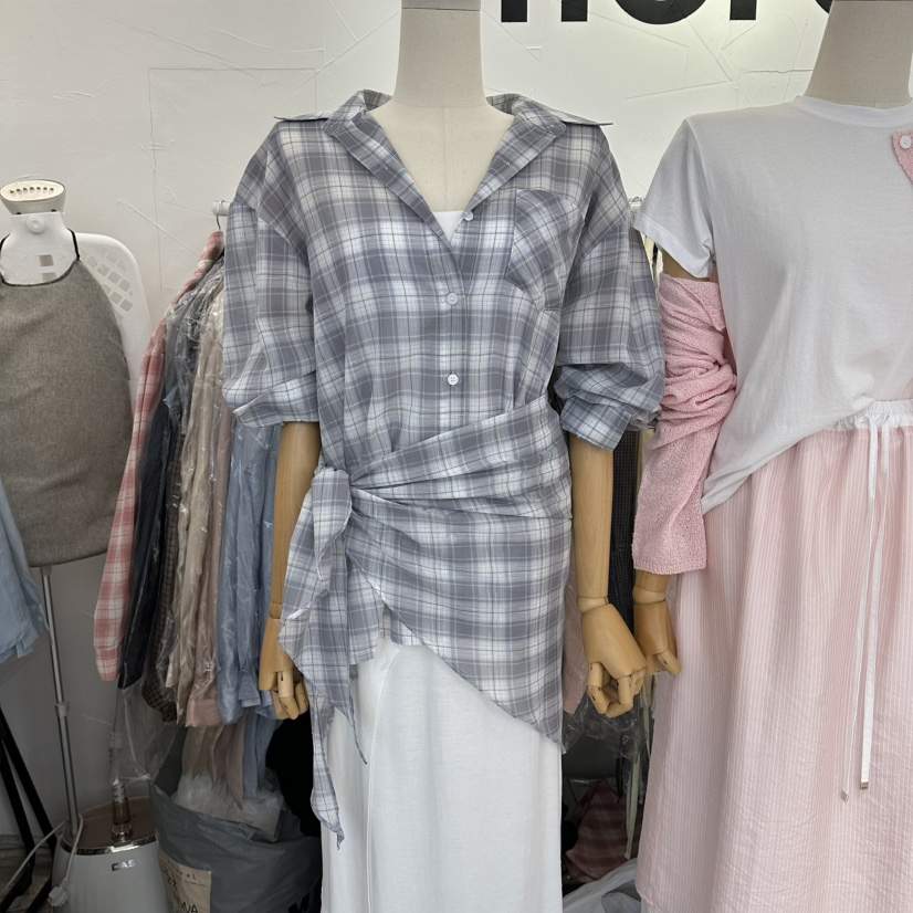 FLORAL韓國直郵女裝新款熱賣休閑職業推薦26春夏套裝格子圍巾FLORAL套裝