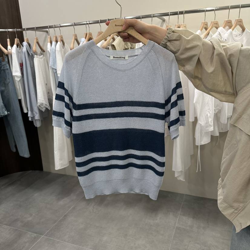 URBANSTORY/REMAKING韓國東大門代購女士新款推薦針織衫插肩撞色Remaking/URBANSTORY針織衫