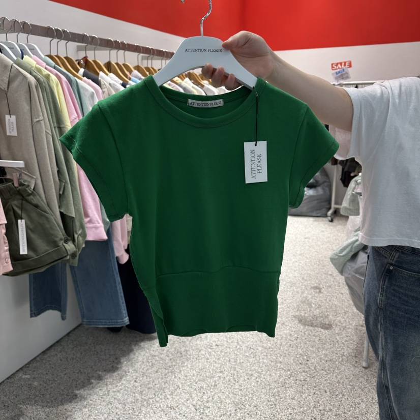 ATPZ韓國東大門直郵女士新款休閑推薦職業T恤不含項鏈修身ATTENTION PLEAEST恤