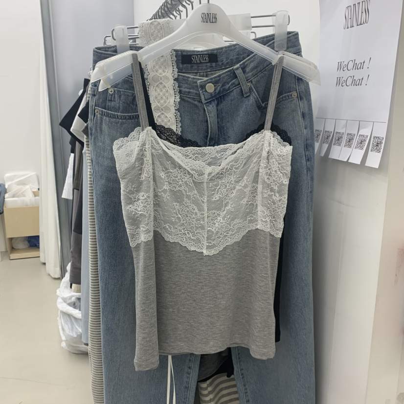 STAINLESS韓國東大門直郵女士新品時尚推薦人氣吊帶背心蕾絲STAINLESS吊帶/背心
