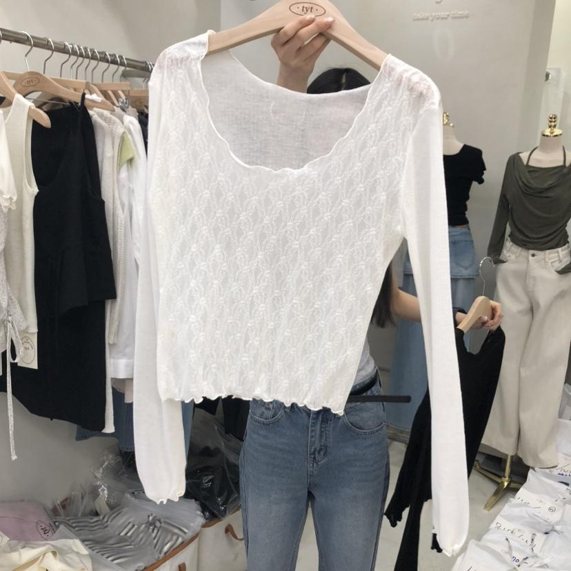 TAKE YOUE TIME韓國直郵女士新款人氣職業熱賣長袖T恤蕾絲TAKE YOUE TIME長袖T恤