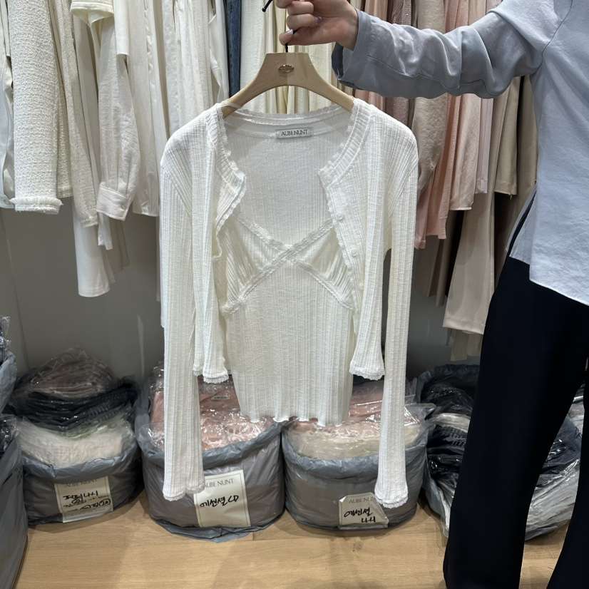 aube nunt韓國直郵女裝新品26春夏推薦休閑針織衫不含內搭aube nunt針織衫