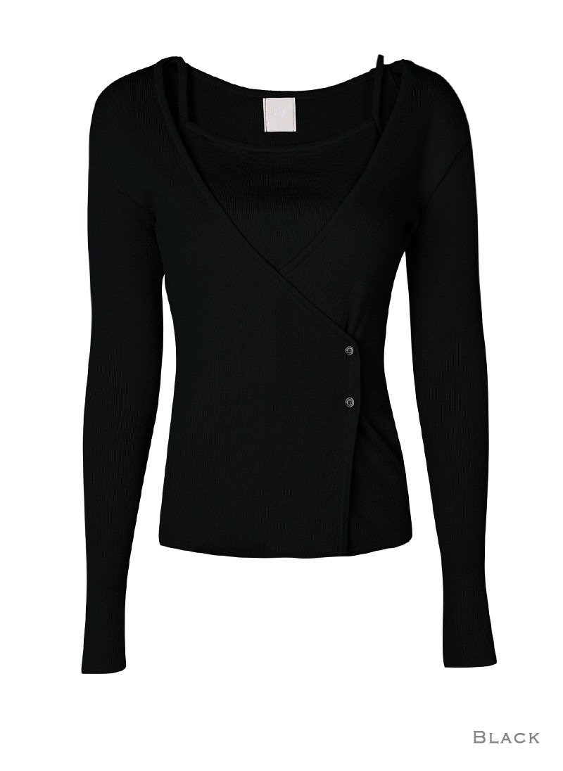 GLOW AND NYMPH韓國代購女裝新款人氣針織衫羊毛衫雙層開襟GLOW AND NYMPH針織衫