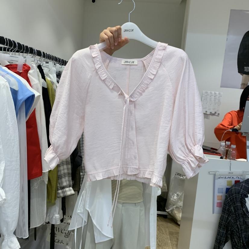 RUMIRU/AWEAR韓國直郵女裝新款時尚熱賣人氣26春夏襯衫蕾絲衫awear/RUMIRU襯衫/蕾絲衫