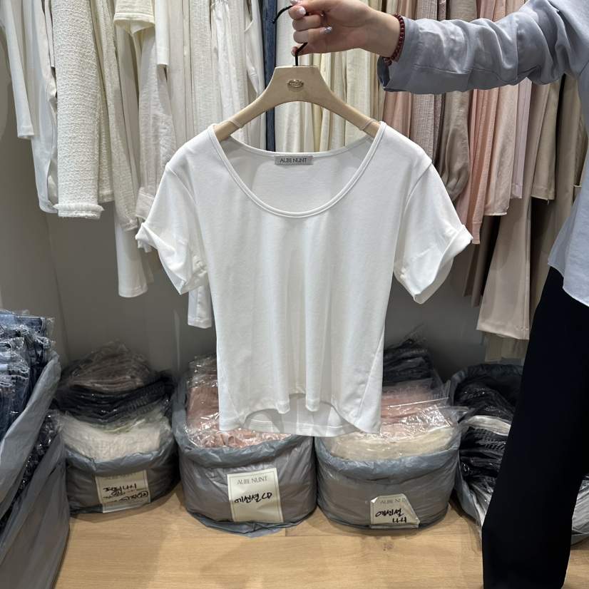 aube nunt韓國直郵實拍女裝新品26春夏時尚推薦人氣職業T恤aube nuntT恤