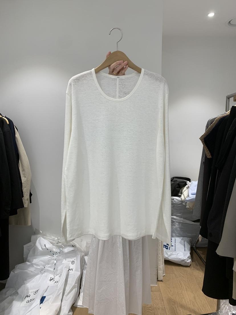 OUR-A/NOVAE韓國東大門代購女裝新品26春夏長袖T恤亞麻布OUR/NOVAE長袖T恤