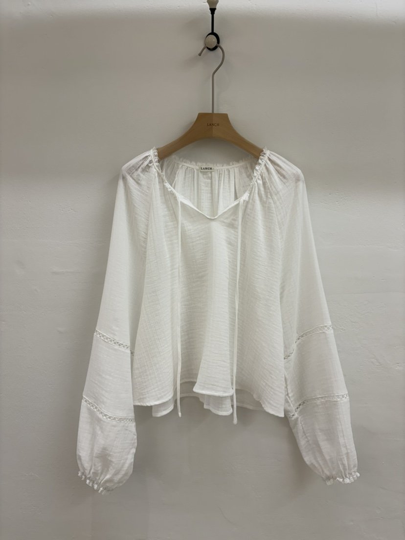 LANCH韓國直郵女裝新品職業熱賣26春夏人氣休閑襯衫蕾絲衫LANCH襯衫/蕾絲衫