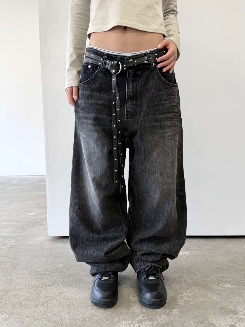 SEEOT韓國東大門直郵女裝新款26春夏牛仔褲不含腰帶男女同款拉絨SEEOT牛仔褲