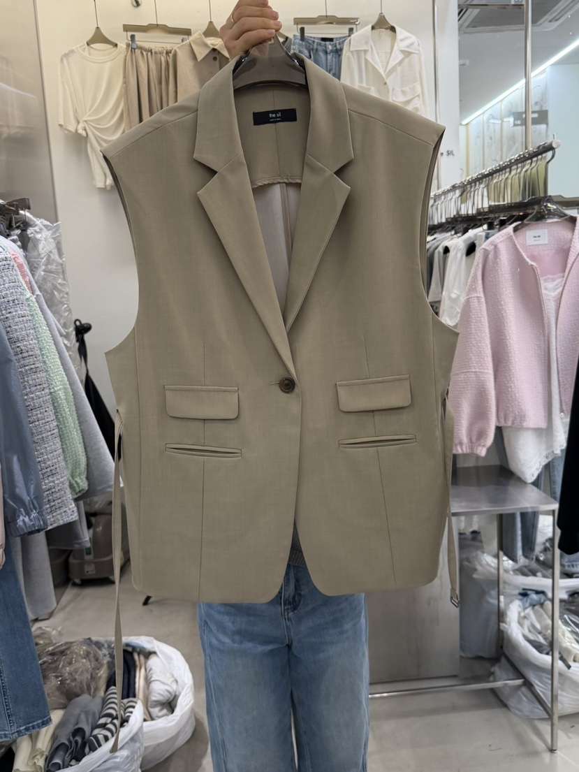 THE SIL韓國代購女裝新品推薦26春夏熱賣馬甲不對稱含腰繩THE SIL/1 2ILLY馬甲