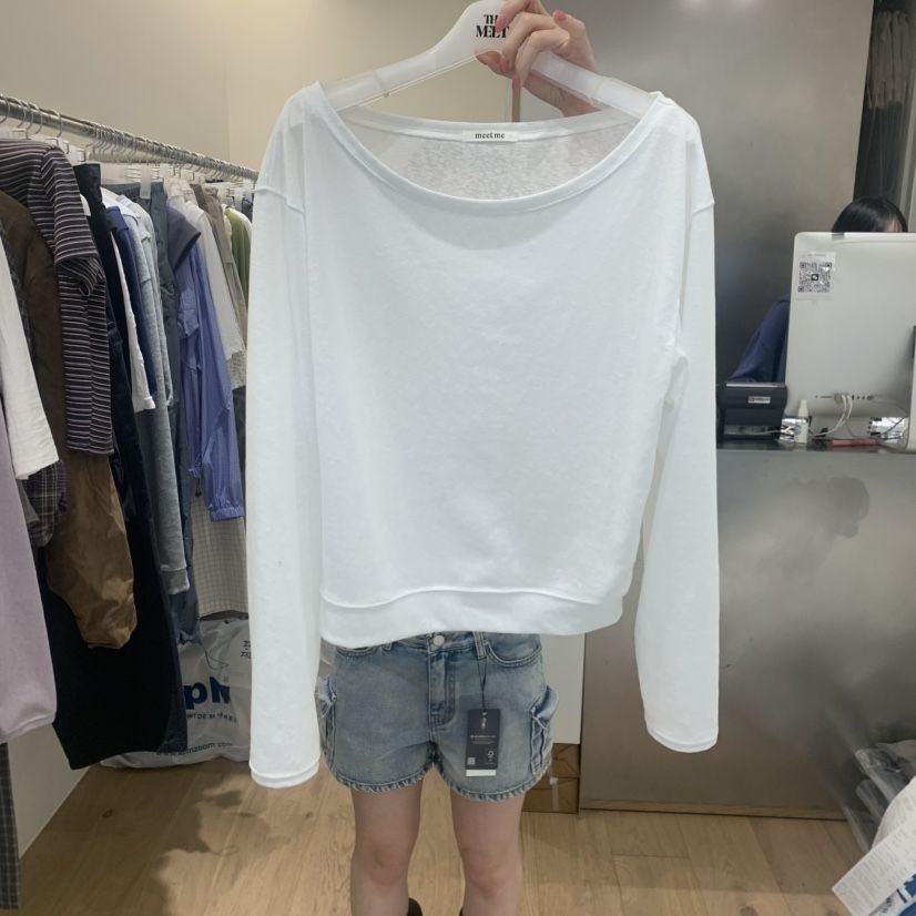 MEET ME韓國東大門直郵女裝新品休閑人氣職業推薦長袖T恤MEET ME長袖T恤