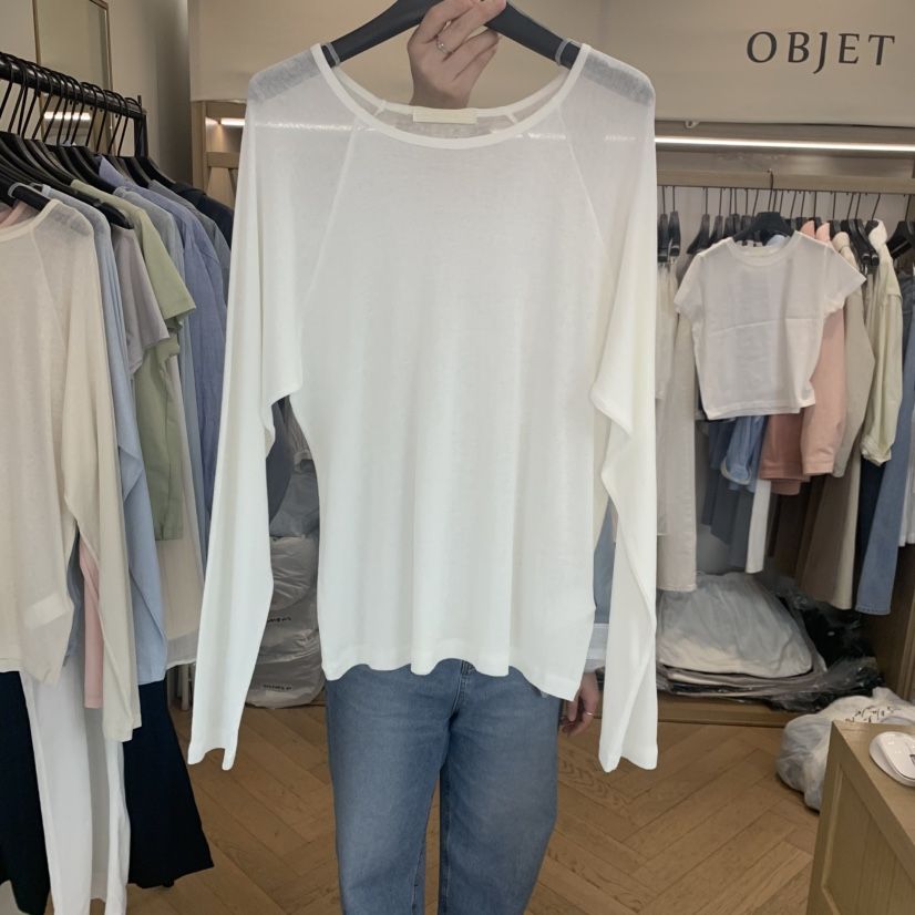 OBJET/LOVEUSU韓國代購女裝新款26春夏熱賣時尚推薦長袖T恤OBJET/LOVEUSU長袖T恤