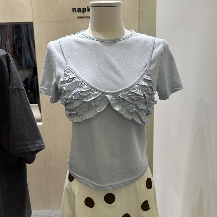 NAPKIN韓國直郵女裝新品休閑職業人氣推薦熱賣26春夏T恤假兩件NAPKINT恤