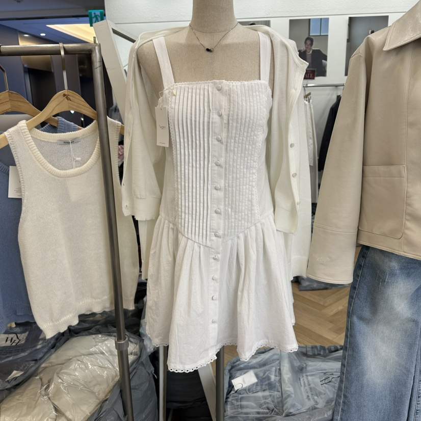 NOWHERE韓國代購女士新品職業熱賣推薦時尚休閑連衣裙褶裥NOWHERE連衣裙