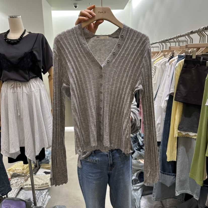 PART3韓國東大門代購女裝新款人氣時尚26春夏針織衫紐扣羅紋Part.3針織衫