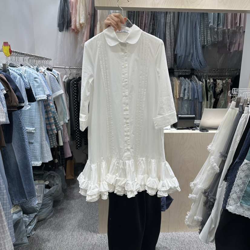 NAPKIN韓國直郵實拍女士新款時尚26春夏推薦職業連衣裙褶裥NAPKIN連衣裙