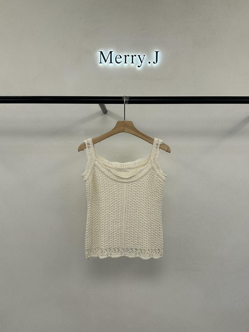 MERRY-J韓國東大門代購女士新品時尚26春夏吊帶背心鉤針編織MERRY-J吊帶/背心