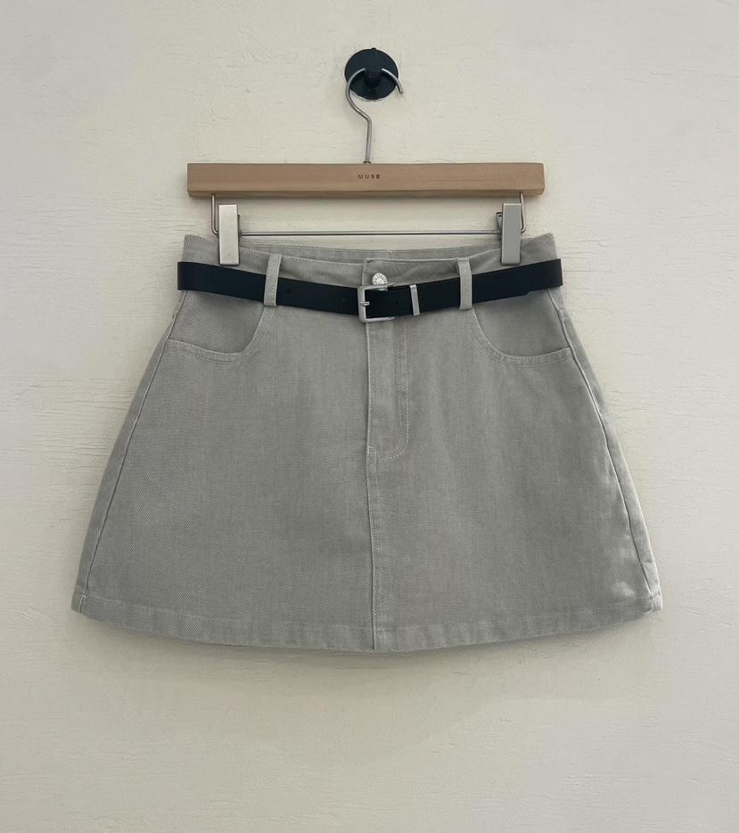 MUSE-P韓國直郵實拍女裝新品職業26春夏短裙不含腰帶水洗MUSE-P短裙