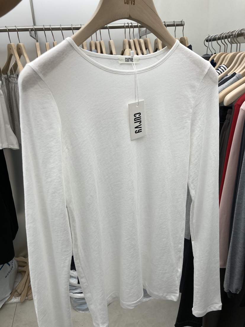 CURVY韓國直郵實拍女裝新品休閑熱賣推薦職業人氣長袖T恤CURVY長袖T恤
