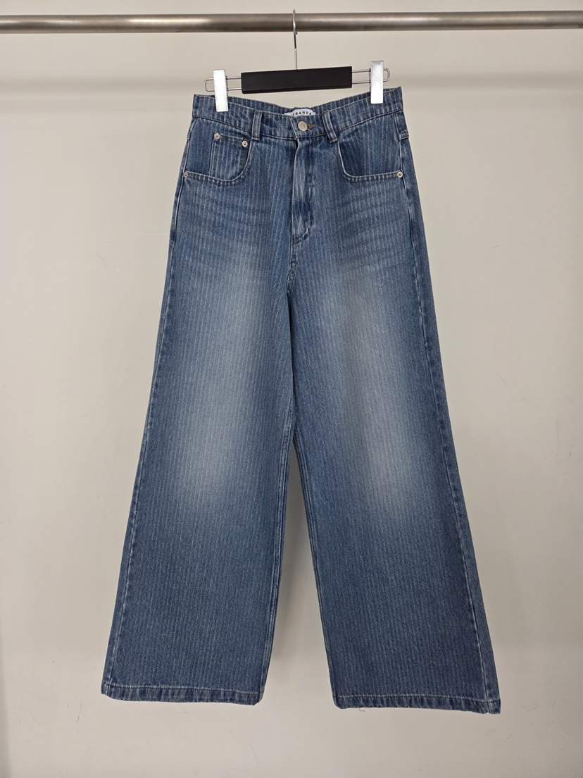 VERANDA韓國東大門代購女士新品休閑26春夏職業牛仔褲條紋VERANDA牛仔褲