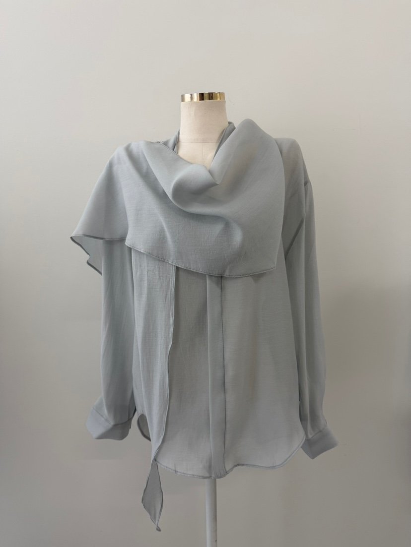 UNA/THE MAY韓國直郵實拍女士新品時尚休閑襯衫蕾絲衫圍巾THEMAY/UNA襯衫/蕾絲衫