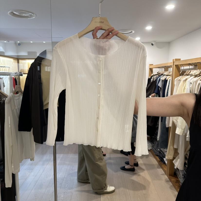 ROUNDER韓國東大門代購女裝新品26春夏推薦針織衫褶裥紐扣ROUNDER針織衫