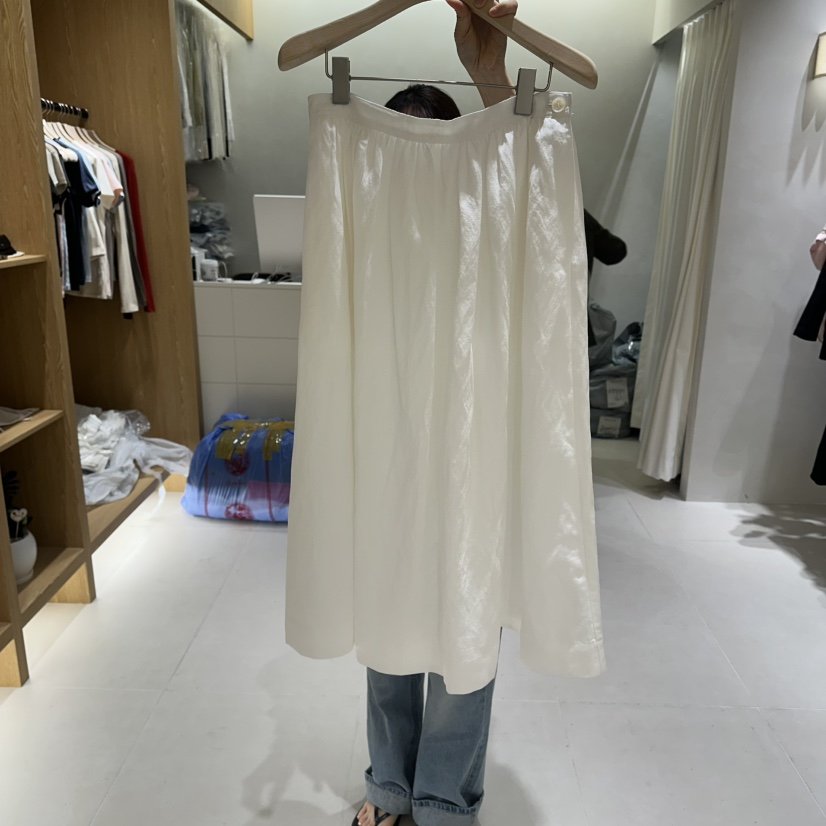 MILLIF韓國代購女士新品人氣職業半身裙中短裙亞麻布紐扣MILLIF半身裙/中短裙