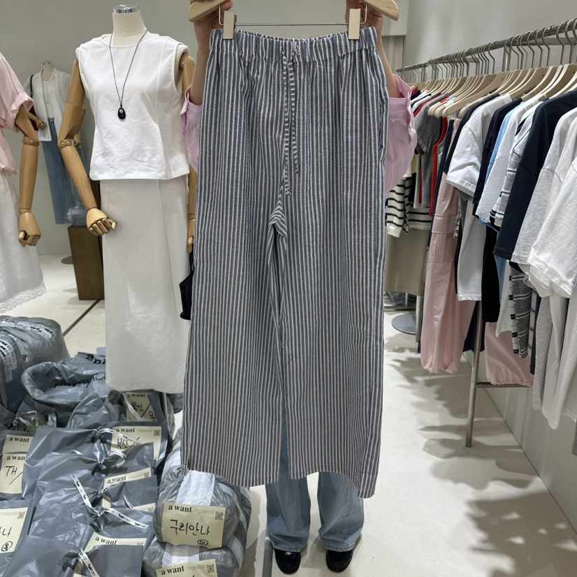 A WANT韓國代購女裝新品職業26春夏熱賣人氣推薦休閑褲條紋A WANT休閑褲