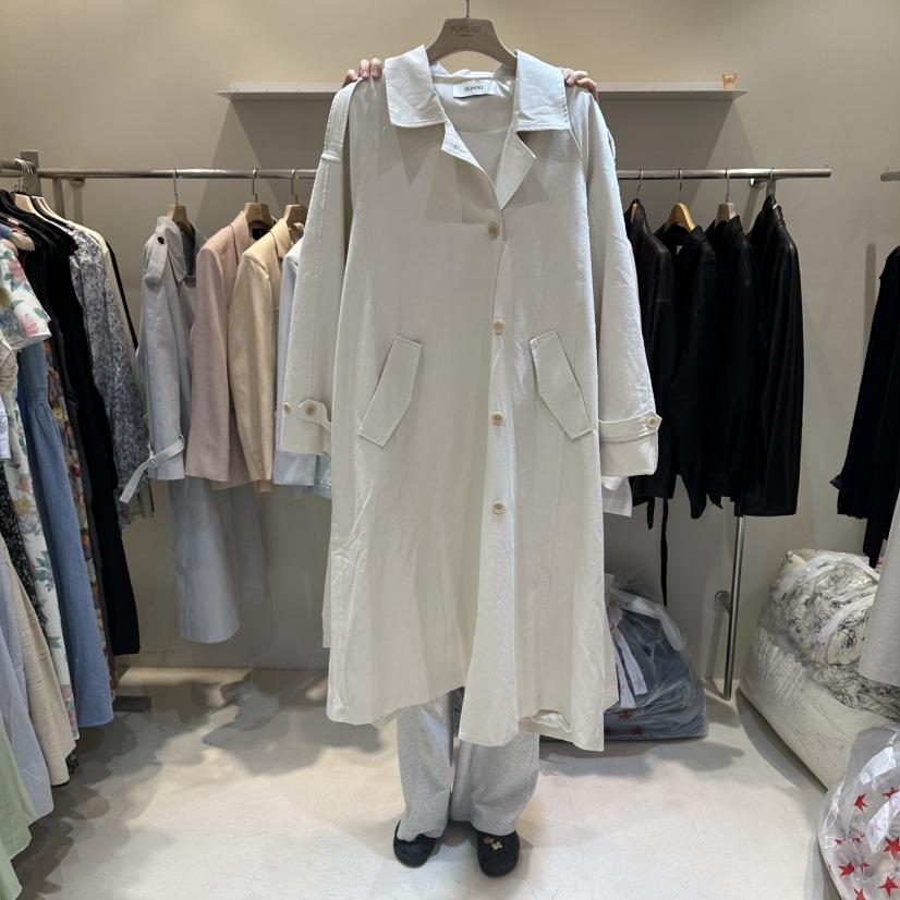 HER/PLAYLIST韓國代購女士新品時尚職業熱賣長款風衣含腰帶HER/PLAYLIST長款風衣