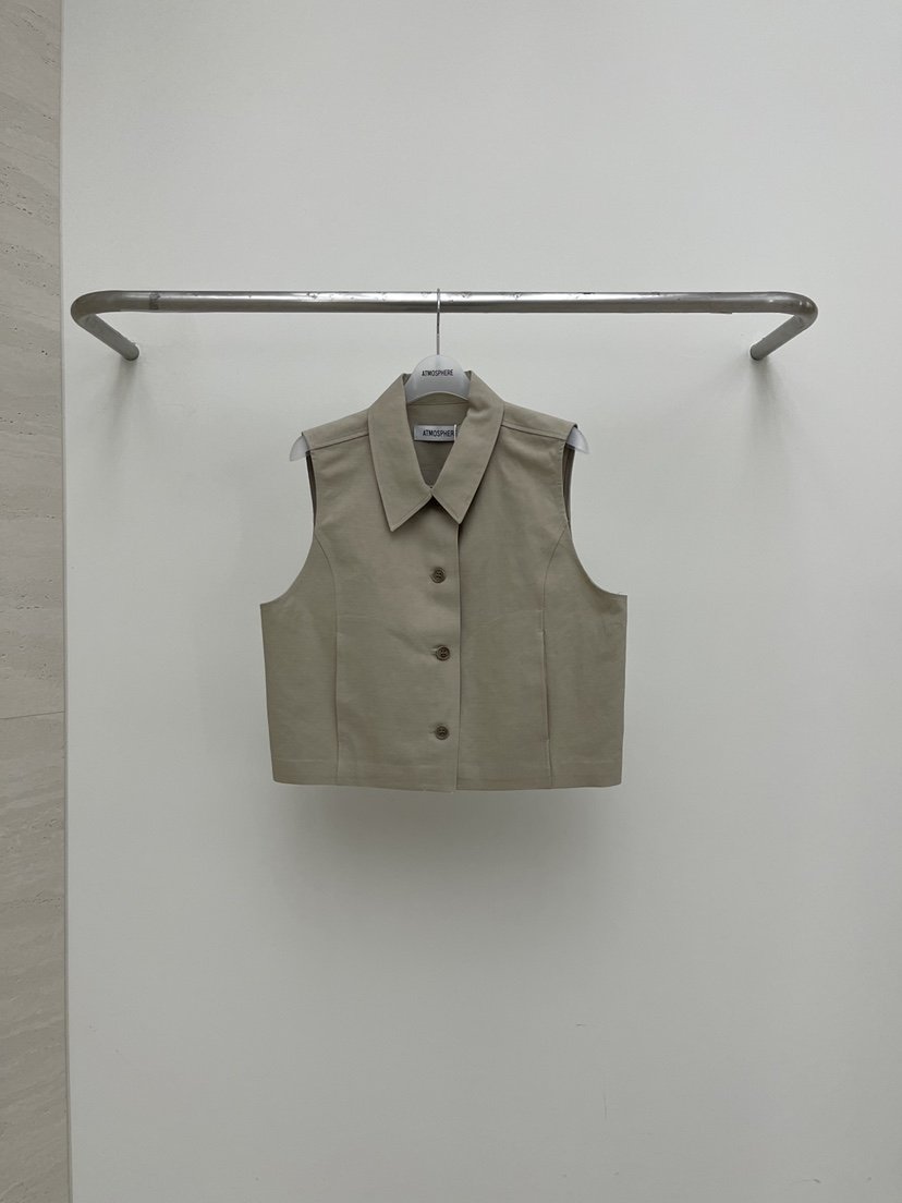 ATMOSPHERE韓國直郵女士新品時尚26春夏推薦熱賣馬甲亞麻布ATMOSPHERE/BLING馬甲