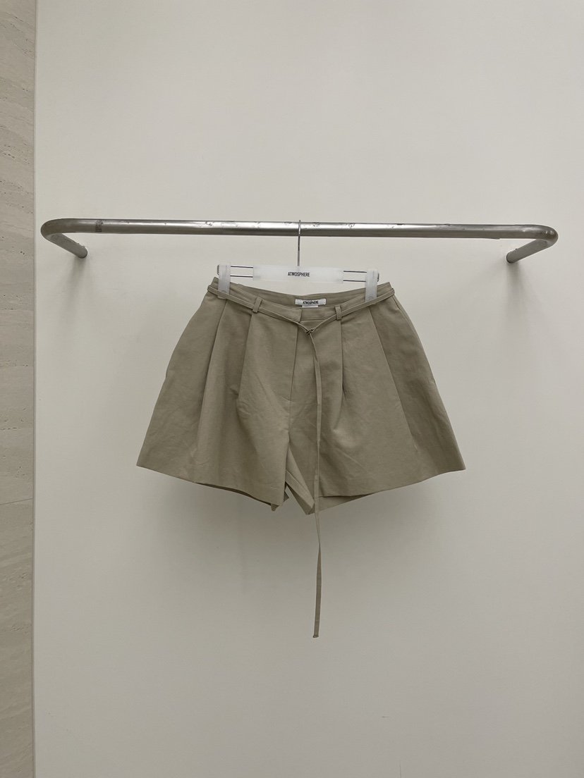 ATMOSPHERE韓國直郵實拍女士新款時尚休閑26春夏短褲亞麻布ATMOSPHERE/BLING短褲