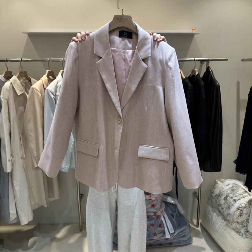 HER/PLAYLIST韓國東大門直郵女裝新品人氣26春夏夾克亞麻HER/PLAYLIST夾克